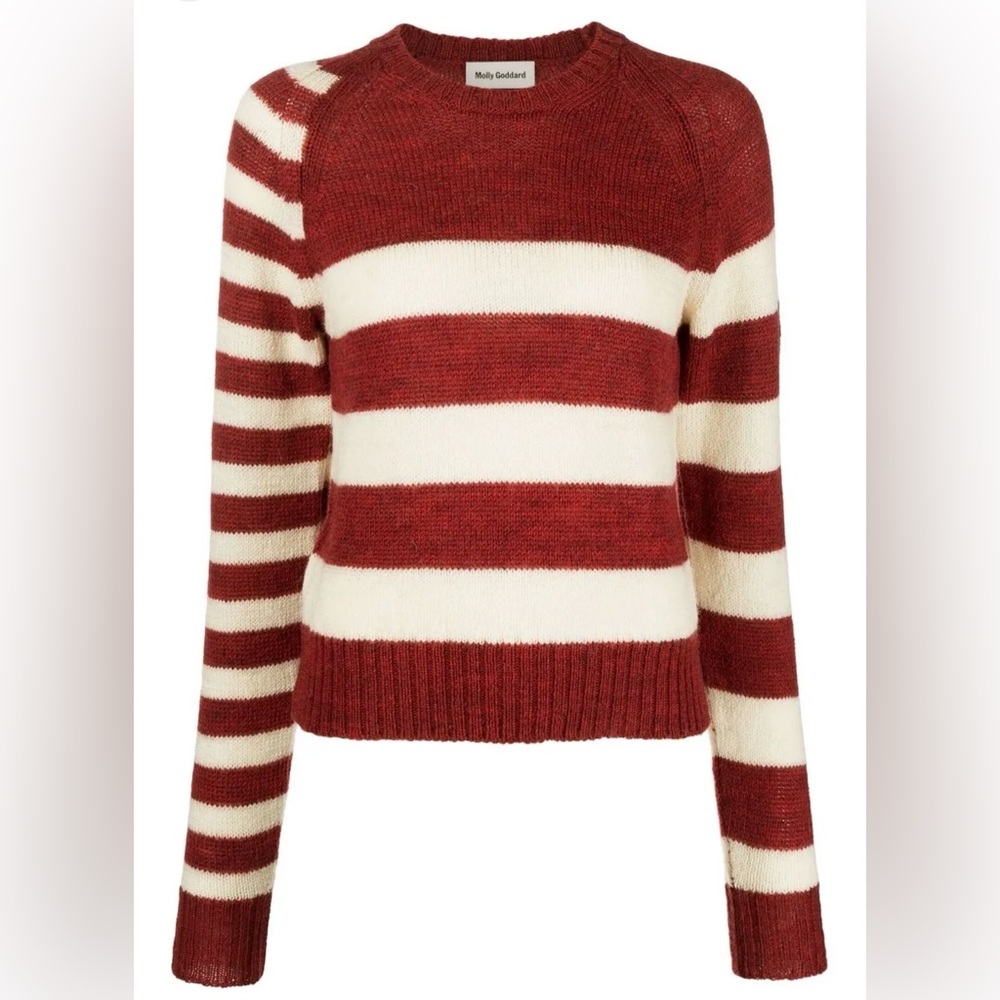 MOLLY GODDARD Red and Cream Striped Sweater - Picture 2 of 13